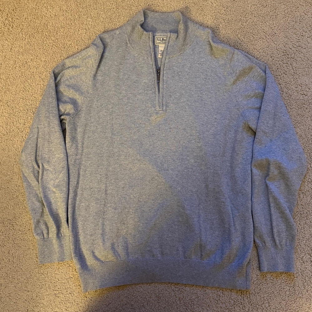 L.L. Bean Men's Cotton/Cashmere Quarter-Zip Sweater